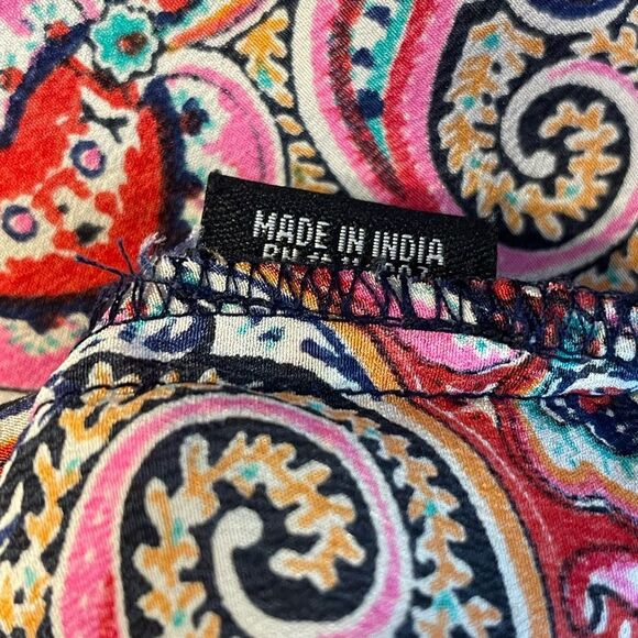 Tolani Button Down Silk Shirt Paisley M - Picture 7 of 7